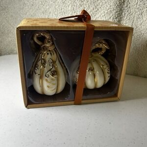 Blue Sky Goldminc‎ Pumpkin Gourd Fall Thanksgiving Salt & Pepper Shakers #0133